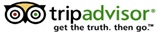 tripadvisor logo with owl with glasses and "get the truth, then go;" tripadvisor.com pet friendly hotel in Mammoth, California; hotel Mammoth Lakes dogs allowed